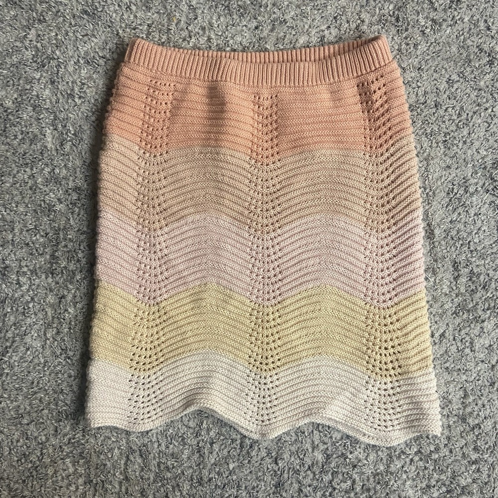 Anthropologie Mable KRISSA GRADIENT Womens Mini Skirt Small Color Block Knit